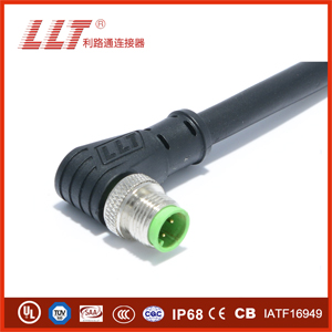 M8 female connector male pin 90 degree